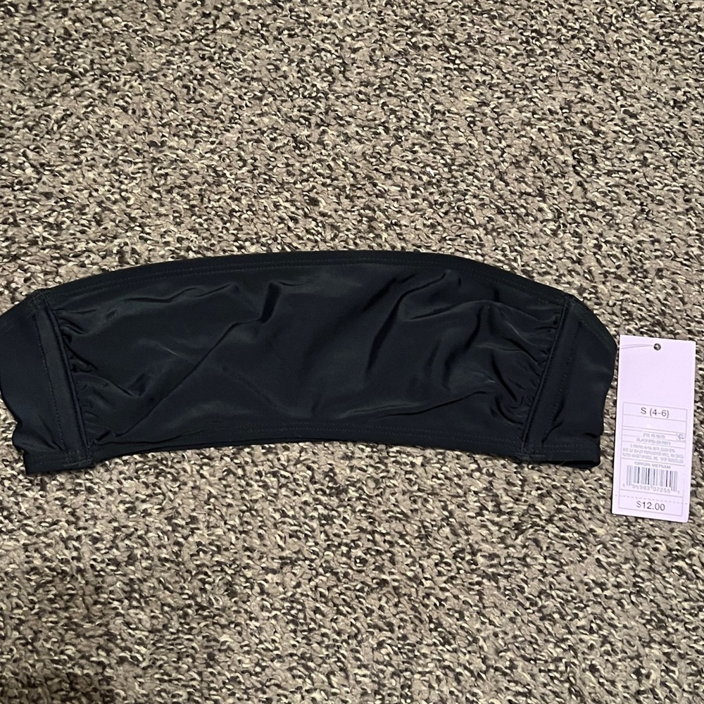 NWT: Wild Fable Black Pull Over Basic Bandeau Bikini Top Small